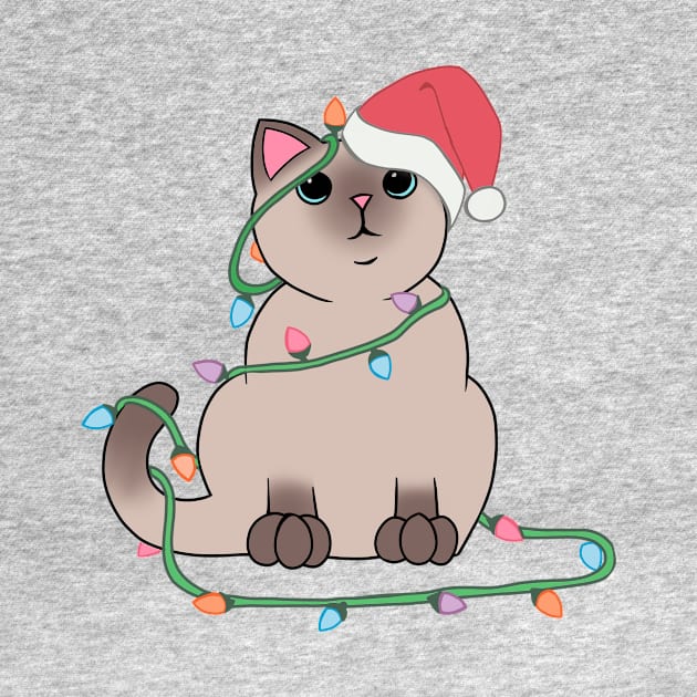 Siamese Cat Christmas lights funny cat lover xmas hat by xenotransplant